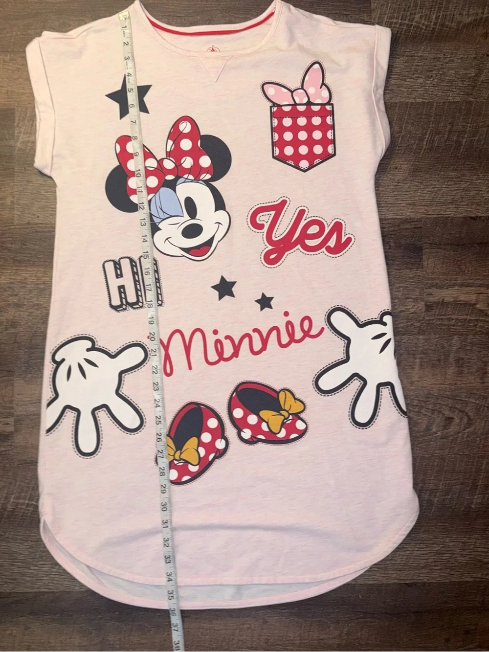 Disney Store Minnie Mouse Pink Graphic Nightshirt Size XS/S - Picture 6 of 8
